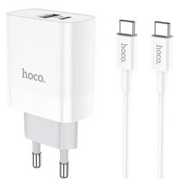 HOCO C80A Rapido PD20W+QC3.0 charger set (Type-C TO Type-C)(6931474740533) White