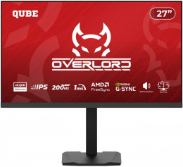 QUBE G27Q200H Black - 27 IPS / 2560×1440 / 200 Гц / AMD FreeSync, Nvidia G-Sync Compatible / Pivot / HAS