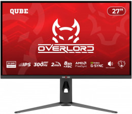 QUBE Overlord G27Q300H Black - 27 IPS / 2560×1440 / 300 Гц / AMD FreeSync, Nvidia G-Sync Compatible / HAS