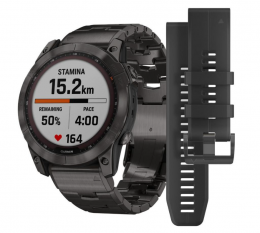 Garmin Fenix 7X Sapphire Solar C. Grey DLC Titanium w. Carbon Grey DLC Vented T. Band (010-02541-27) EU