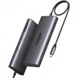 Ugreen CM639 USB 3.2 Type-C - 3xUSB, 2xHDMI, 2xUSB Type-C, RJ-45, SD, TF (15534)