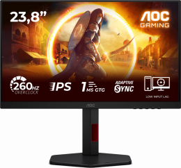 AOC 24G4ZR Black - 23.8 IPS / 1920×1080 / 260 Гц / Nvidia G-Sync Compatible, Adaptive Sync / Pivot / HAS