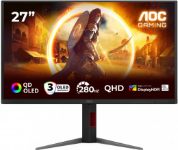 AOC Q27G4ZD Black - 27 QD-OLED / 2560×1440 / 280 Гц / Nvidia G-Sync Compatible, Adaptive Sync / Pivot / HAS