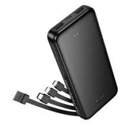HOCO J163 Wonderful power bank with 4 cables(10000mAh) Black (6942007664578)