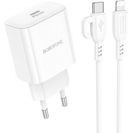 BOROFONE BA81A USB-C PD20W + cable USB-C to Lightning White (6941991108198)