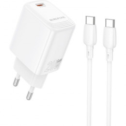 BOROFONE BN26 Fuente USB-C PD20W + cable USB-C to USB-C White (6941991120251)