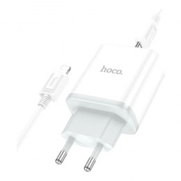 HOCO C104A USB-C PD20W + cable USB-C to Lightning white (6931474782908)