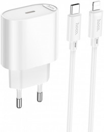 HOCO C109A(PD20W) Fighter single port PD20W charger set(C to iP) White (6942007656665)
