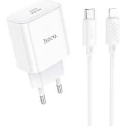 HOCO C76A Pro Majestic USB-C PD30W + cable USB-C to Lightning White (6942007616317)
