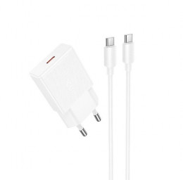 HOCO N72 Speed ​​single-port PD20W ultra-thin charger set(C to C)(EU) (6942007661140)