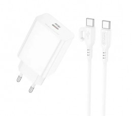 BOROFONE BA21A Pro Long journey single port PD20W charger set Type-C to Type-C White (6941991111426)