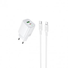 Borofone BAS83A Star 20W White + Type-C to Lightning cable (6941991126796)
