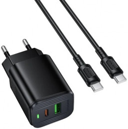 BOROFONE BAS83A Star QC3.0 PD 20W Black with Type-C/Type-C (6941991126802)