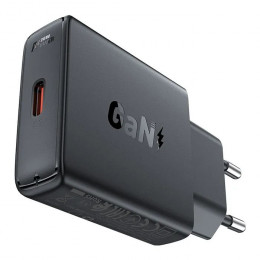 Acefast A65 PD20W GaN single USB-C ultra-thin charger Black (6974316282686)