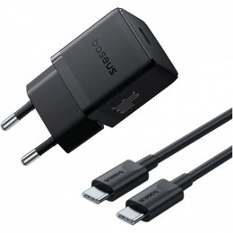 Baseus Palm Fast Charger 1C 30W EU + Mini Cable Type-C to Type-C 60W 20V/3A 1 м Cluster Black (P10111605113-01)