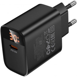 Borofone BA97A Ilustre single-port PD30W charger with digital display EU Black (6941991120480)