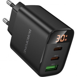 Borofone BA98A Ilustre PD30W (2C1A) charger with digital display (EU) Black (6941991120510)