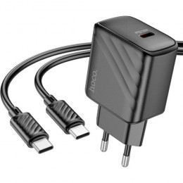 HOCO CS22A Value USB-C PD30W + cable USB-C to USB-C Black (6942007609937)