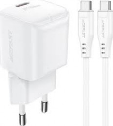 Acefast А77 mini USB-C 30W + кабель USB-C White (6974316282853)