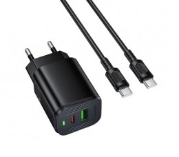 BOROFONE BAS85A Star PD30W+QC3.0 charger set (C to C) (EU) Black (6941991126857)