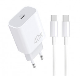 WUW-T108 PD 40W charger with C-C cable (6978749570358)