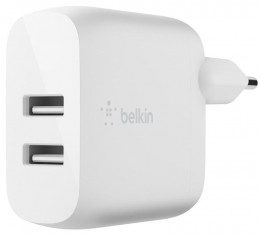 Belkin Home Charger 24W Dual USB White (WCB002VFWH)