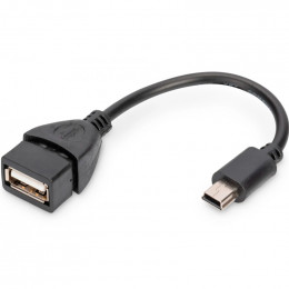 Digitus USB 2.0 (AF/miniB) OTG 0.2m, black (AK-300310-002-S)