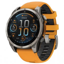 Garmin Fenix 8 47mm AMOLED Sapphire Titanium w. Spark Orange/Graphite Silicone Band (010-02904-10/11/19) EU