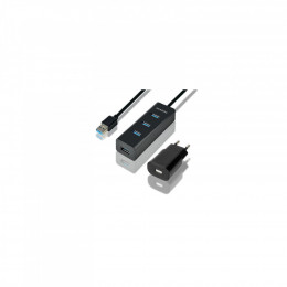 AXAGON USB 3.1 to 4xUSB 3.0 1.2m + power adapter + cable USB to Micro 5P black (HUE-S2BP)