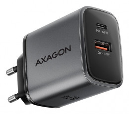 AXAGON ACU-PQ67, 2x port (USB + USB-C), PD3.0/QC4+/PPS/Apple, 67W