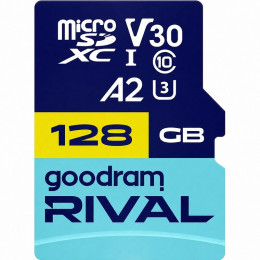 MicroSDXC 128GB UHS-I/U3 Class 10 Goodram RIVAL M2AA R170/W120MB/s + SD-adapter (GGSM2AA-1280R12)