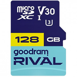 MicroSDXC 128GB UHS-I/U3 Class 10 Goodram RIVAL M3AA R100/W70MB/s + SD-adapter (GGSM3AA-1280R12)