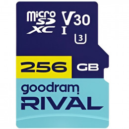 MicroSDXC 256GB UHS-I/U3 Class 10 Goodram RIVAL M3AA R100/W70MB/s + SD-adapter (GGSM3AA-2560R12)