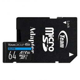 MicroSDXC 64GB UHS-I/U3 Class 10 Team Elite (TEAUSDX64GIV30A103)