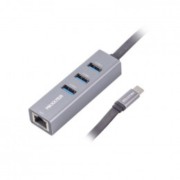 USB Type-C Maxxter 4хUSB3.0, RJ-45 Grey (NECH-3P-02)