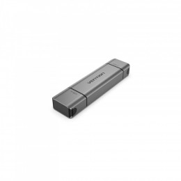 Vention USB 3.0 AM/USB-C to SD+TF Gray Dual Drive Letter Aluminum Alloy (CLLH0)