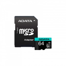 ADATA 64GB microSD class 10 UHS-I U3 V30 A2 Premier Pro SD 6.0 (AUSDX64GUI3V30SA2-RA1)