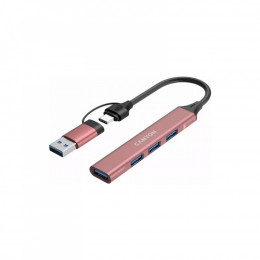 Canyon hub DS-02 4in1 USB-A/C Pink (CNS-TDS02P)