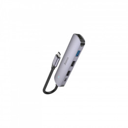 HOCO USB-C to HDMI+USB3.0+2xUSB2.0+PD HB27 Metal Gray (6931474769329)
