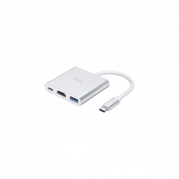 HOCO USB-C to USB3.0+HDMI+PD HB14 Silver (6931474725790)