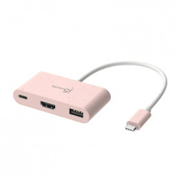 J5create USB-C 3-in-1 1xHDMI + 1xUSB 3.2 + 1xUSB-C PD100W pink (JCA379ER-N)