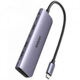 Ugreen USB-C 7-in-1 2xUSB 3.0 + USB-C PD100W + HDMI 4K30Hz + SD/TF black (15214)