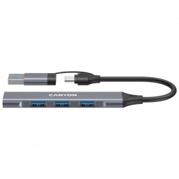 USB Type-C Canyon DS-02 4-в-1 Grey (CNS-TDS02G)