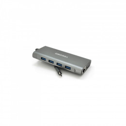 VEGGIEG USB-C 7-in-1 USB-C + 3xUSB 3.0 + HDMI + 3.5mm + SD/TF + RJ45 0.1m silver (TC11-S)