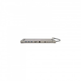 VEGGIEG USB-C 8-in-1 USB-C + 3xUSB 3.0 + HDMI + VGA + 3.5mm + SD/TF + RJ45 0.1m silver (TC10)
