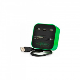Voltronic USB 2.0 to 3xUSB 2.0 + SD/MMC/TF/M2 green/black (CUB3-GB)