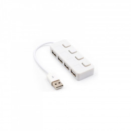 Voltronic USB 2.0 to 4xUSB with LED buttons white (YT-H4L-W)