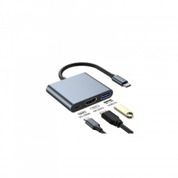 Dynamode USB-C 3-in-1 1xHDMI 4K + 1xUSB 3.0 + 1xUSB-C PD 87W (Multiport USB-C 3-in-1 dark grey)