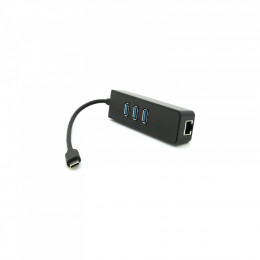 Voltronic USB-C to 3xUSB 3.0 + RJ45 1000Mbps black (YT-TCA3H3+Et-W)