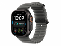 Apple Watch Ultra 4 GPS + Cellular 49mm Black Titanium Case with Translucent Black Ocean Band (MJAY4)
